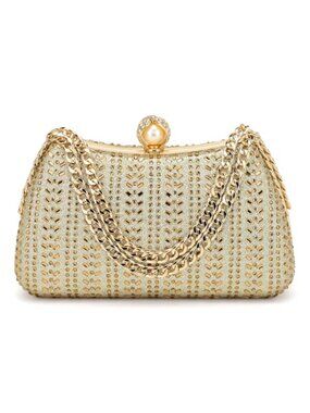 Sequined Satin Clutch Purse for Women, Sparkly Evening Bag, Wedding Handbag